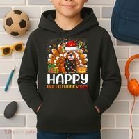 Red Panda Christmas Lights Santa Hat Pajamas Gift Kids Hoodie thumb 2