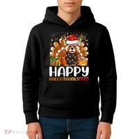Red Panda Christmas Lights Santa Hat Pajamas Gift Kids Hoodie thumb 4