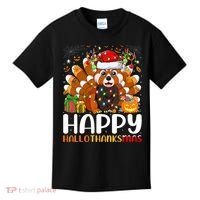 Red Panda Christmas Lights Santa Hat Pajamas Gift Kids T-Shirt thumb 0