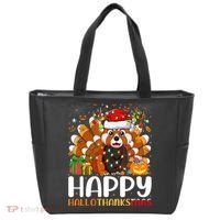 Red Panda Christmas Lights Santa Hat Pajamas Gift Tote Bag thumb 0