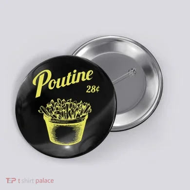 Retro Poutine Canada Montreal Button