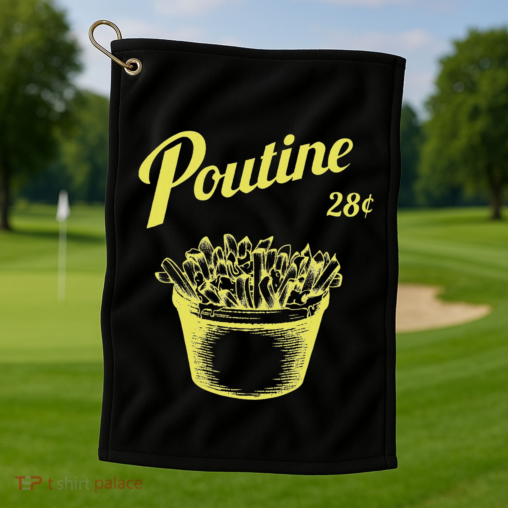 Retro Poutine Canada Montreal Golf Towel