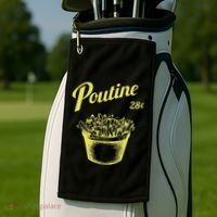 Retro Poutine Canada Montreal Golf Towel thumb 2