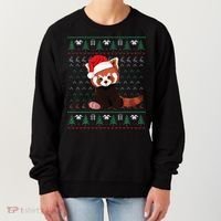 Red Panda Christmas Ugly Sweater Xmas Pajamas Gift Women's Sweatshirt thumb 0