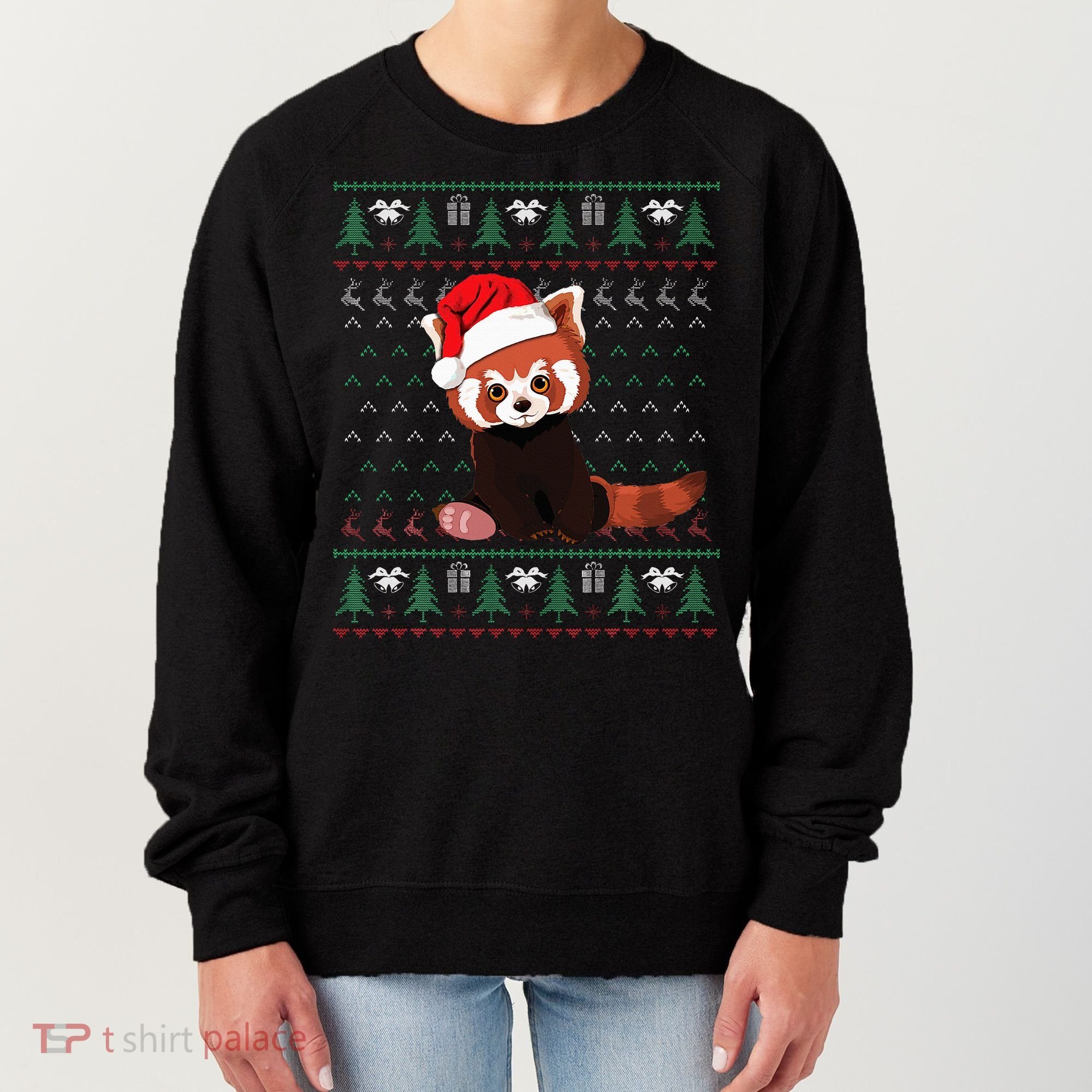 Red Panda Christmas Ugly Sweater Xmas Pajamas Gift Women's Sweatshirt