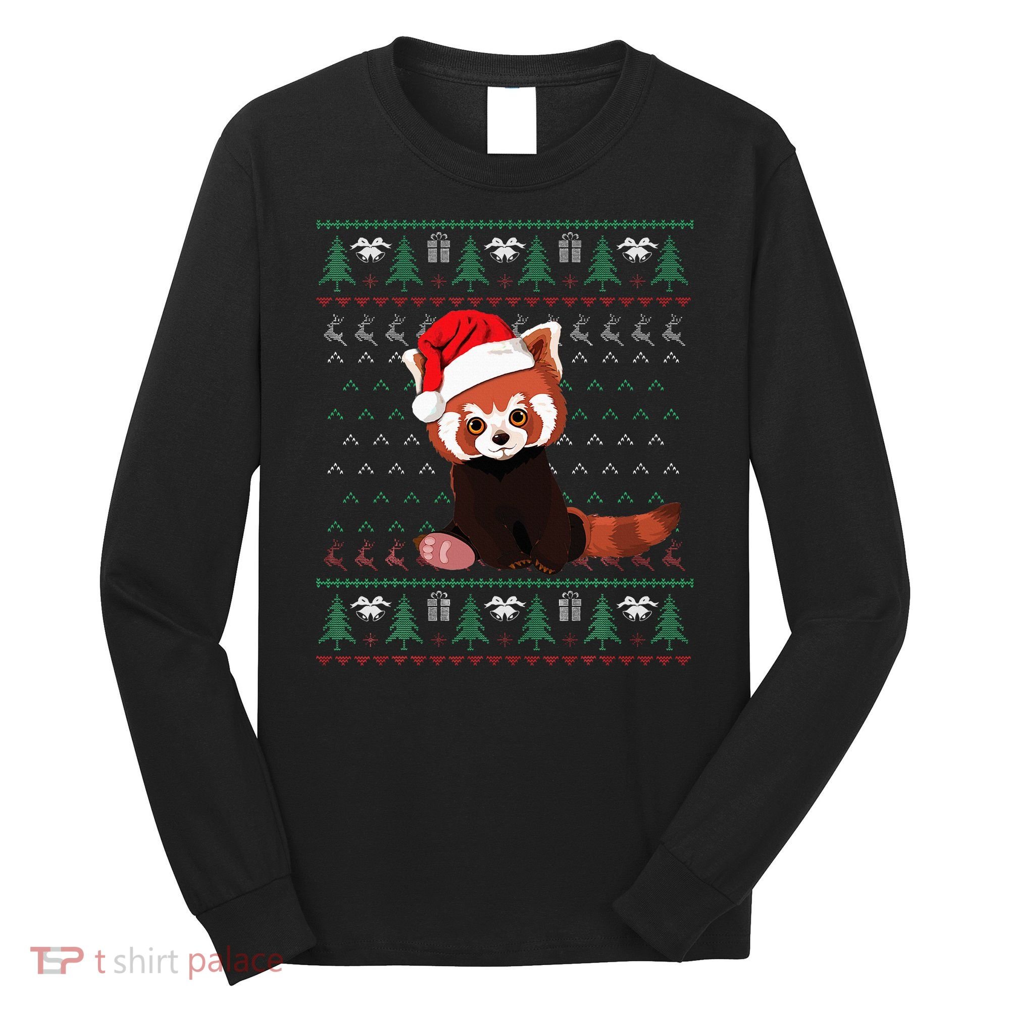 Red Panda Christmas Ugly Sweater Xmas Pajamas Gift Long Sleeve Shirt