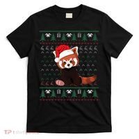 Red Panda Christmas Ugly Sweater Xmas Pajamas Gift T-Shirt thumb 0