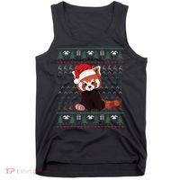 Red Panda Christmas Ugly Sweater Xmas Pajamas Gift Tank Top thumb 0