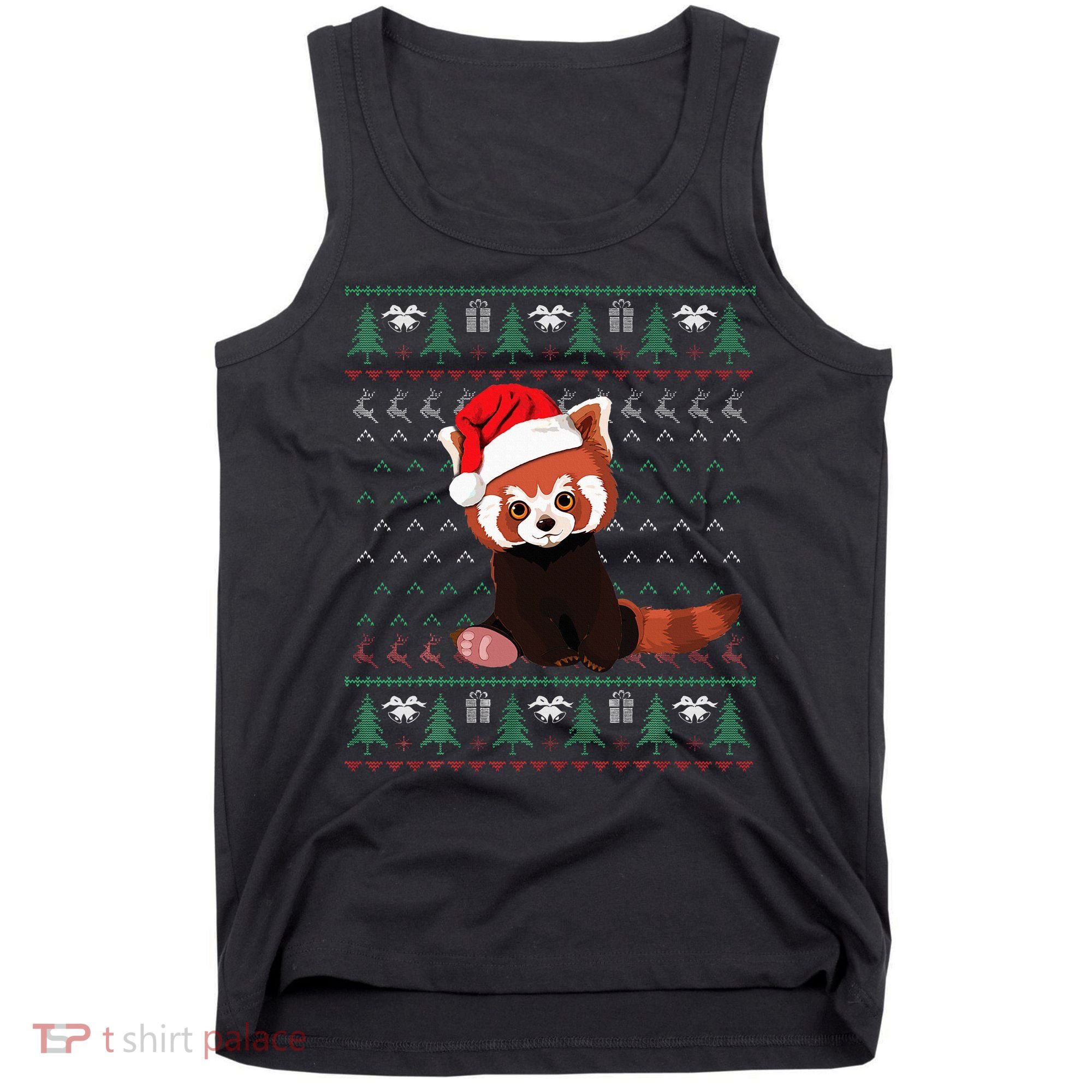 Red Panda Christmas Ugly Sweater Xmas Pajamas Gift Tank Top