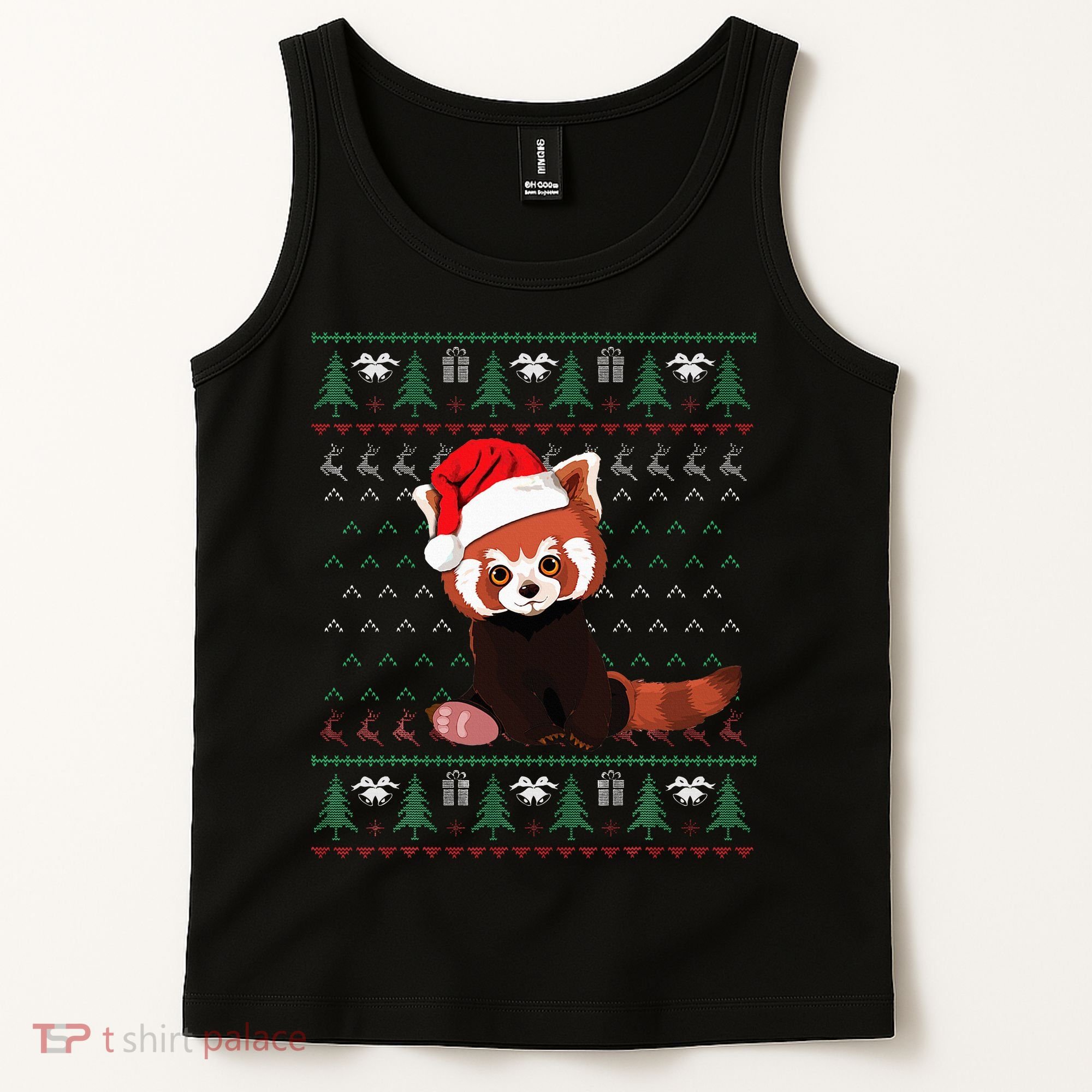 Red Panda Christmas Ugly Sweater Xmas Pajamas Gift Tank Top