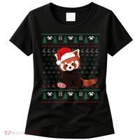 Red Panda Christmas Ugly Sweater Xmas Pajamas Gift Women's T-Shirt thumb 0