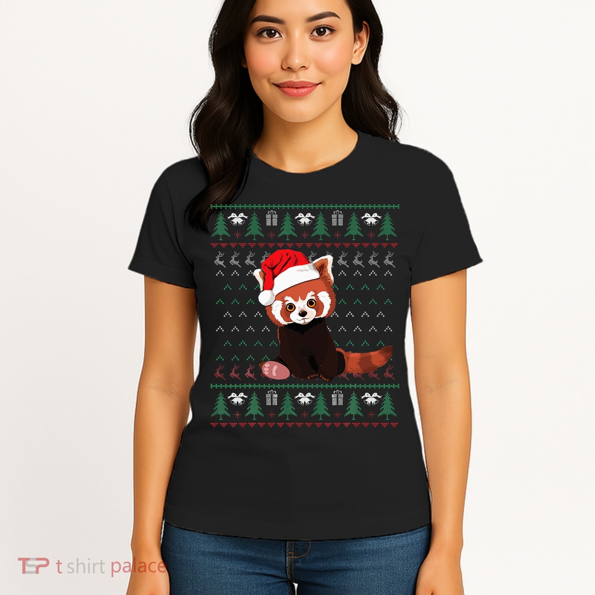 Red Panda Christmas Ugly Sweater Xmas Pajamas Gift Women's T-Shirt