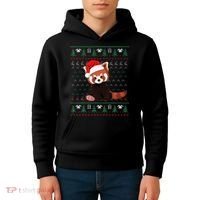 Red Panda Christmas Ugly Sweater Xmas Pajamas Gift Kids Hoodie thumb 4
