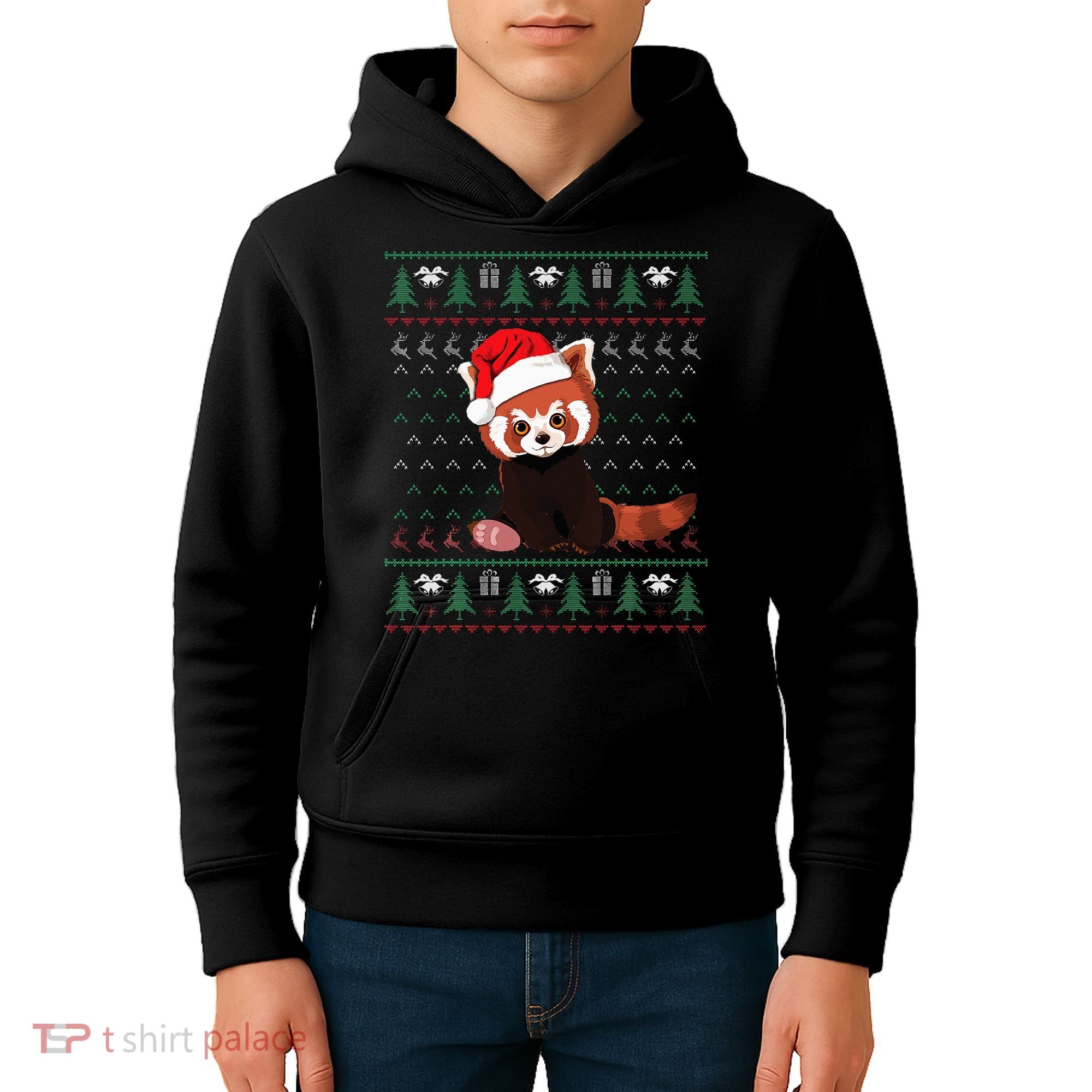 Red Panda Christmas Ugly Sweater Xmas Pajamas Gift Kids Hoodie
