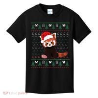 Red Panda Christmas Ugly Sweater Xmas Pajamas Gift Kids T-Shirt thumb 0