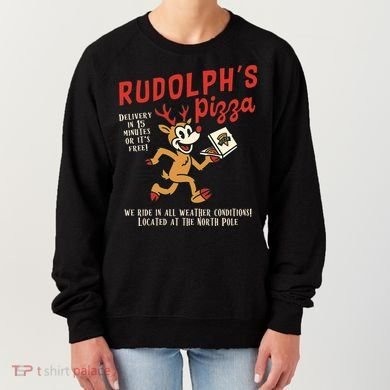 Rudolphs Pizza Delivery North Pole Retro Women's Sweatshirt