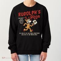 Rudolphs Pizza Delivery North Pole Retro Women's Sweatshirt thumb 0