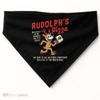 Rudolphs Pizza Delivery North Pole Retro USA-Made Doggie Bandana thumb 0