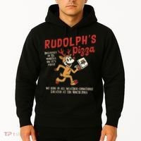 Rudolphs Pizza Delivery North Pole Retro Hoodie thumb 2