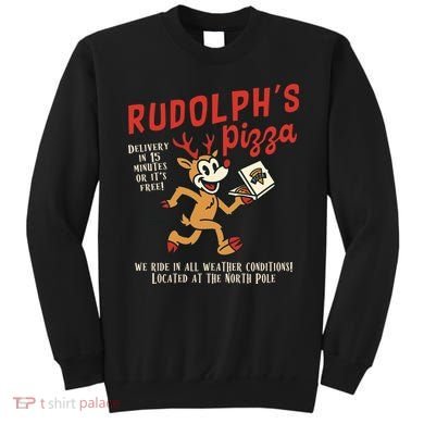 Rudolphs Pizza Delivery North Pole Retro Sweatshirt