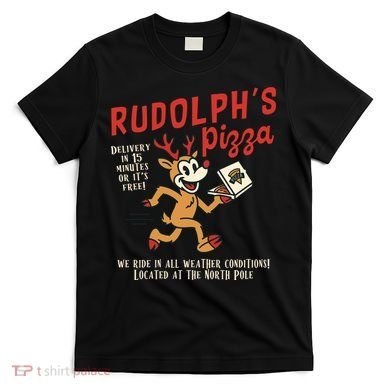 Rudolphs Pizza Delivery North Pole Retro T-Shirt