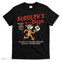 Rudolphs Pizza Delivery North Pole Retro T-Shirt thumb 0
