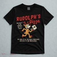 Rudolphs Pizza Delivery North Pole Retro T-Shirt thumb 5