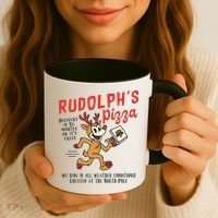 Rudolphs Pizza Delivery North Pole Retro Coffee Mug thumb 3
