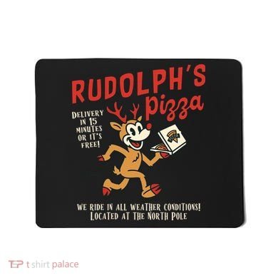 Rudolphs Pizza Delivery North Pole Retro Mousepad