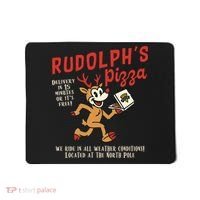 Rudolphs Pizza Delivery North Pole Retro Mousepad thumb 0