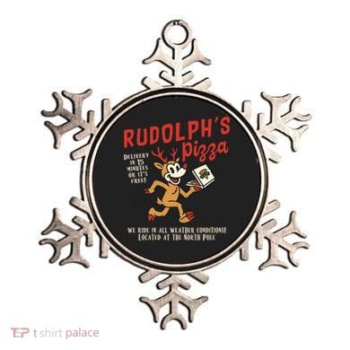 Rudolphs Pizza Delivery North Pole Retro Ornament