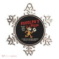 Rudolphs Pizza Delivery North Pole Retro Ornament thumb 0