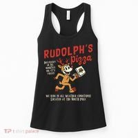 Rudolphs Pizza Delivery North Pole Retro Women's Tank Top thumb 0