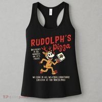 Rudolphs Pizza Delivery North Pole Retro Women's Tank Top thumb 3