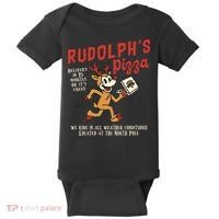 Rudolphs Pizza Delivery North Pole Retro Baby Bodysuit thumb 0