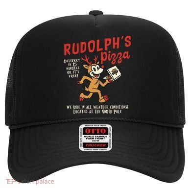 Rudolphs Pizza Delivery North Pole Retro Hat