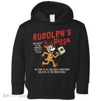 Rudolphs Pizza Delivery North Pole Retro Toddler Hoodie thumb 0