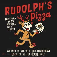 Rudolphs Pizza Delivery North Pole Retro Toddler Hoodie thumb 2