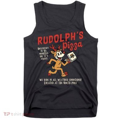 Rudolphs Pizza Delivery North Pole Retro Tank Top