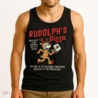 Rudolphs Pizza Delivery North Pole Retro Tank Top thumb 3
