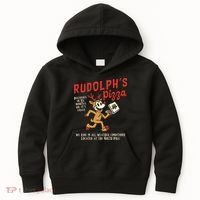 Rudolphs Pizza Delivery North Pole Retro Kids Hoodie thumb 0