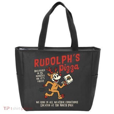 Rudolphs Pizza Delivery North Pole Retro Tote Bag