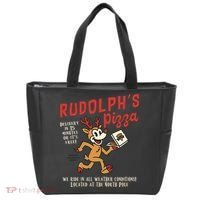 Rudolphs Pizza Delivery North Pole Retro Tote Bag thumb 0