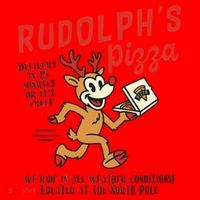Rudolphs Pizza Delivery North Pole Retro Santa Hat thumb 1
