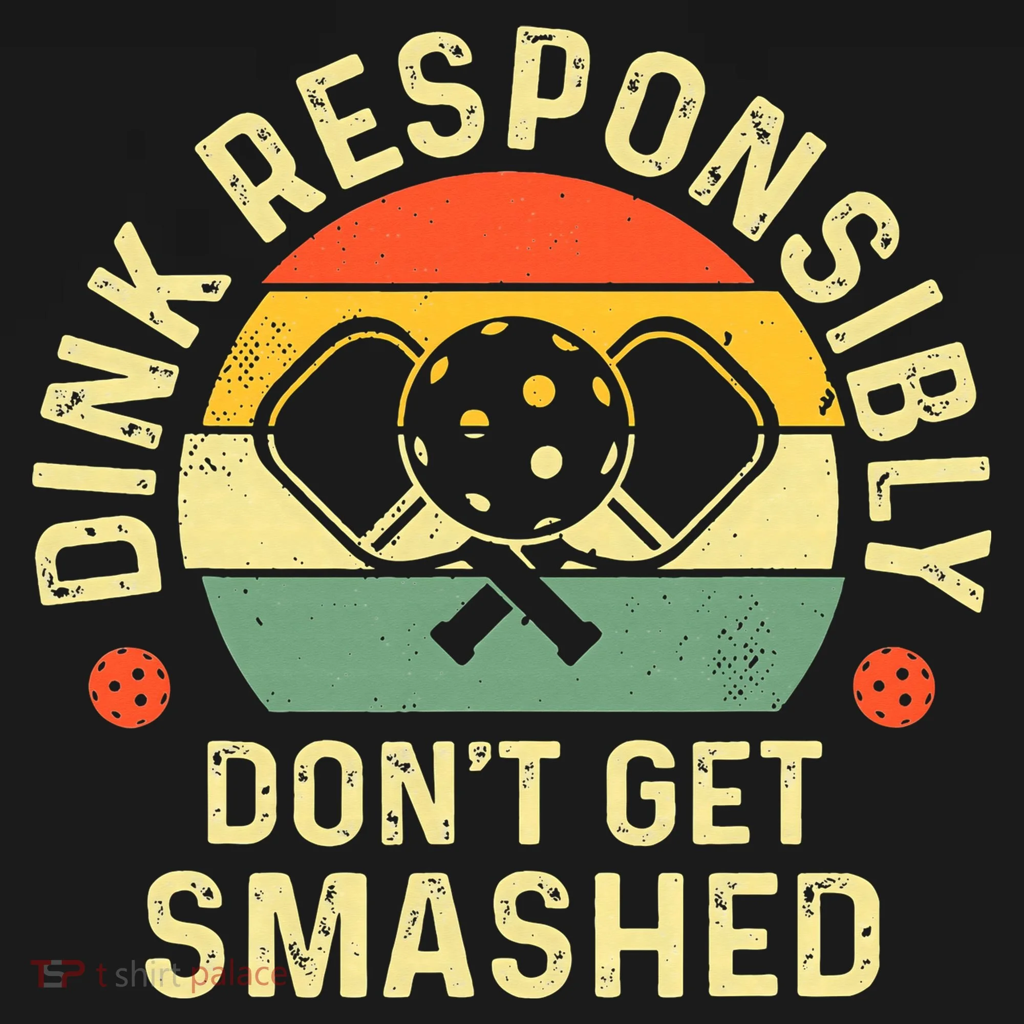 retro Pickleball Dink Responsibly Don't Get Smashed Doggie Tank