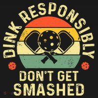 retro Pickleball Dink Responsibly Don't Get Smashed Polo thumb 3