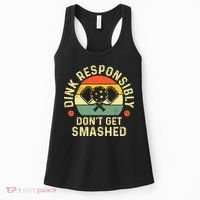 retro Pickleball Dink Responsibly Don't Get Smashed Women's Tank Top thumb 0