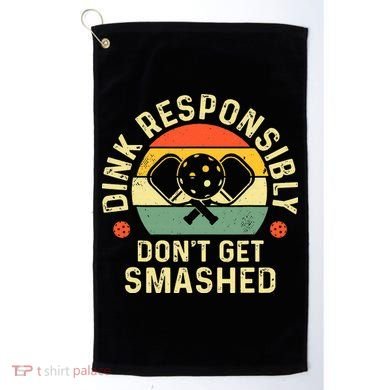retro Pickleball Dink Responsibly Don't Get Smashed Golf Towel