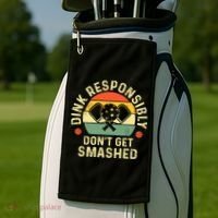 retro Pickleball Dink Responsibly Don't Get Smashed Golf Towel thumb 2