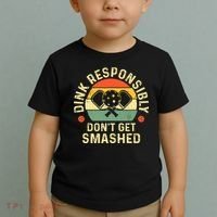 retro Pickleball Dink Responsibly Don't Get Smashed Toddler T-Shirt thumb 2